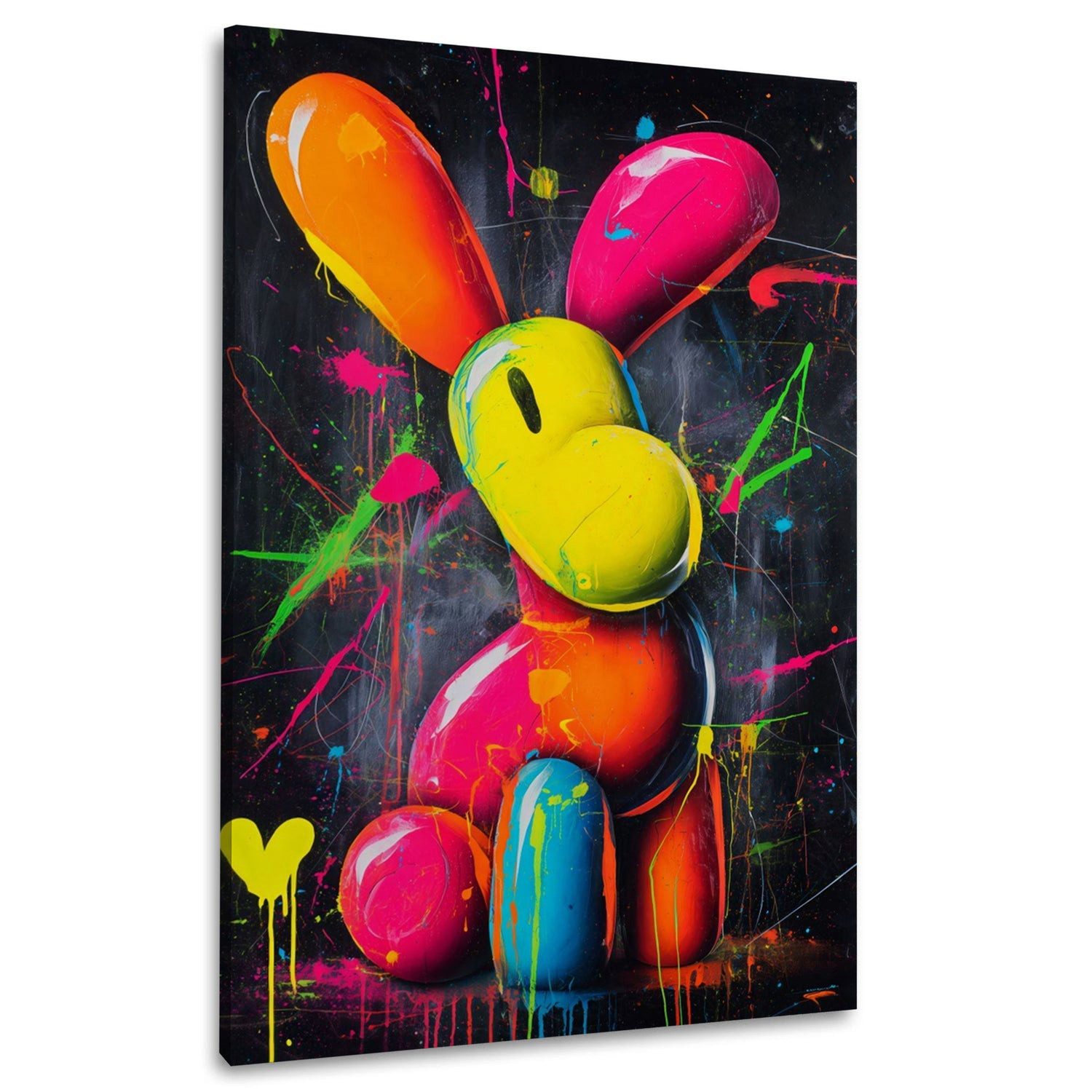 Artedinoi Leinwandbild Pop Art Ballonfigur bunt abstrakt Wandbild Leinwandbild Kunstdruck XL, Bunte Ballonfigur