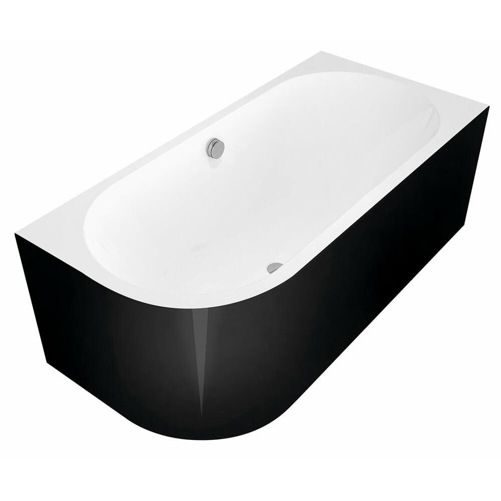 HAK Badewanne VIVA R MONOLITH asymmetrische Badewanne 170x75x60cm, weiß/schwarz, (1-tlg)