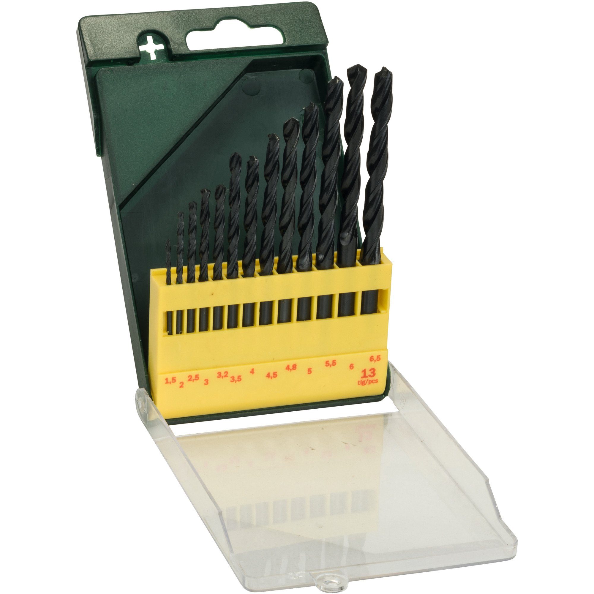 Jahrhundert High-Speed-Stahl Bohrer Set, 13-teilig – Schwarz-oxidiert, Größen 1/16" Bis 1/4"