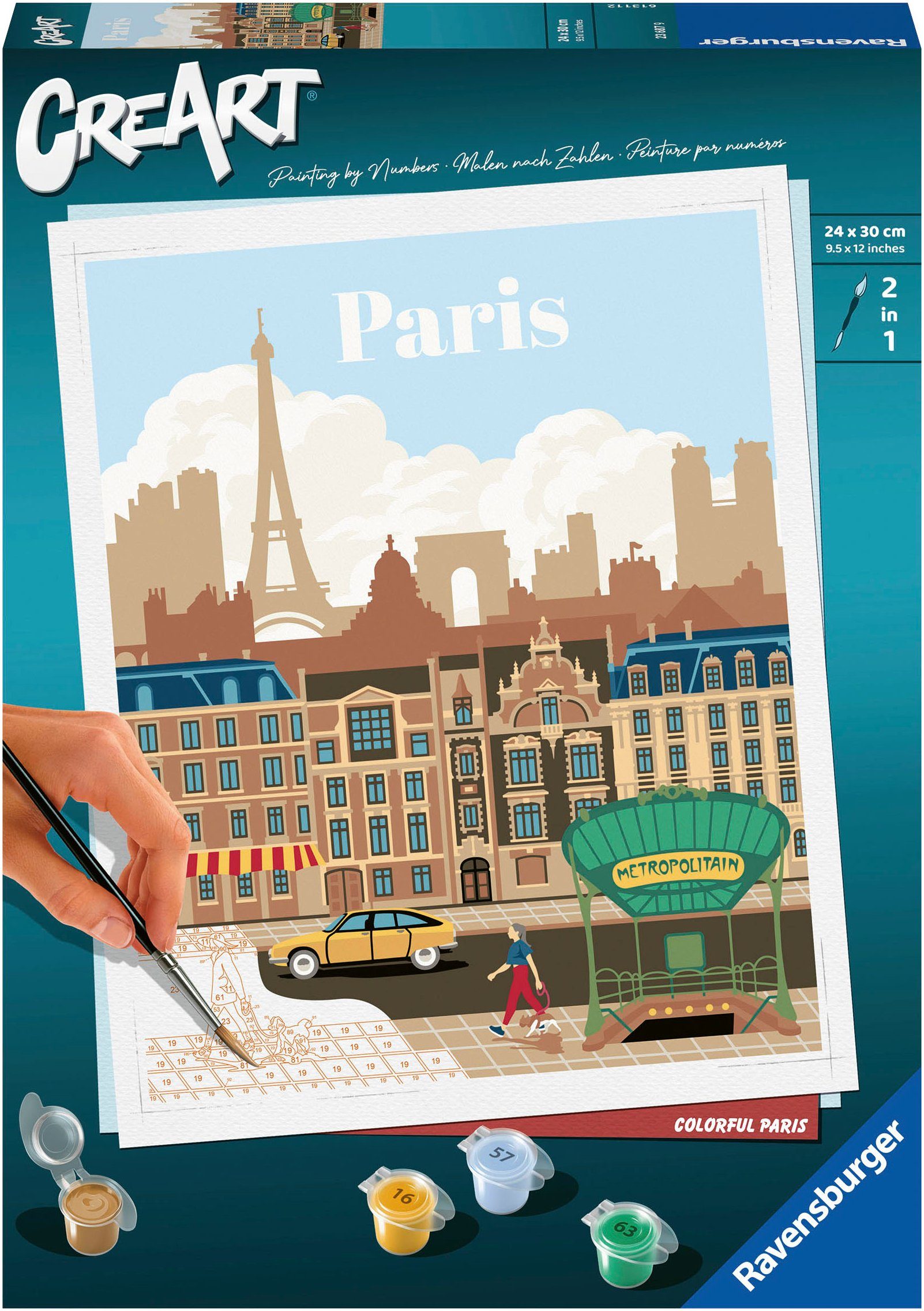 Ravensburger Malen nach Zahlen CreArt, Colorful Paris, Made in Europe, FSC® - schützt Wald - weltweit