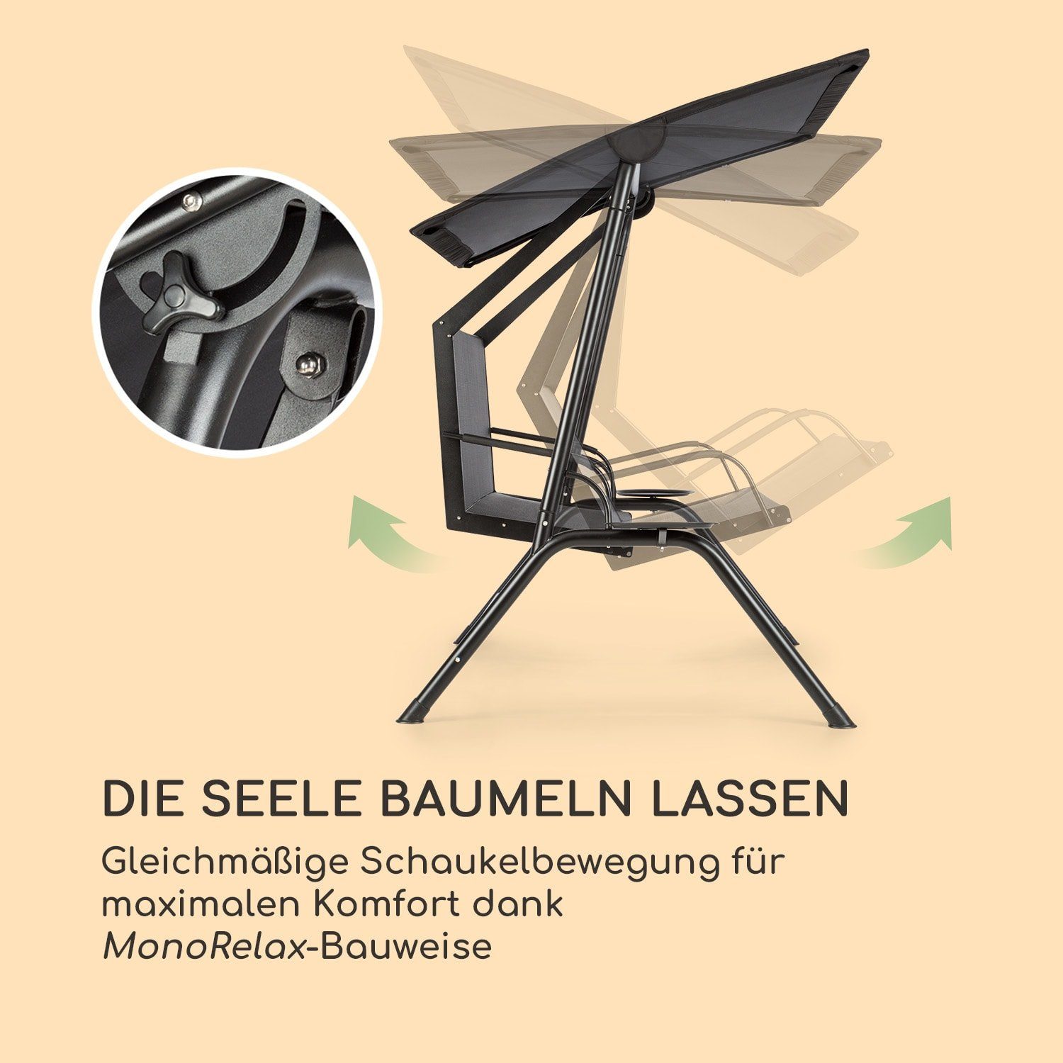 blumfeldt Doppelschaukel Bel Air Mono Swing, Erholung pur: wohltuende Stunden angenehmer Zweisamkeit genießen