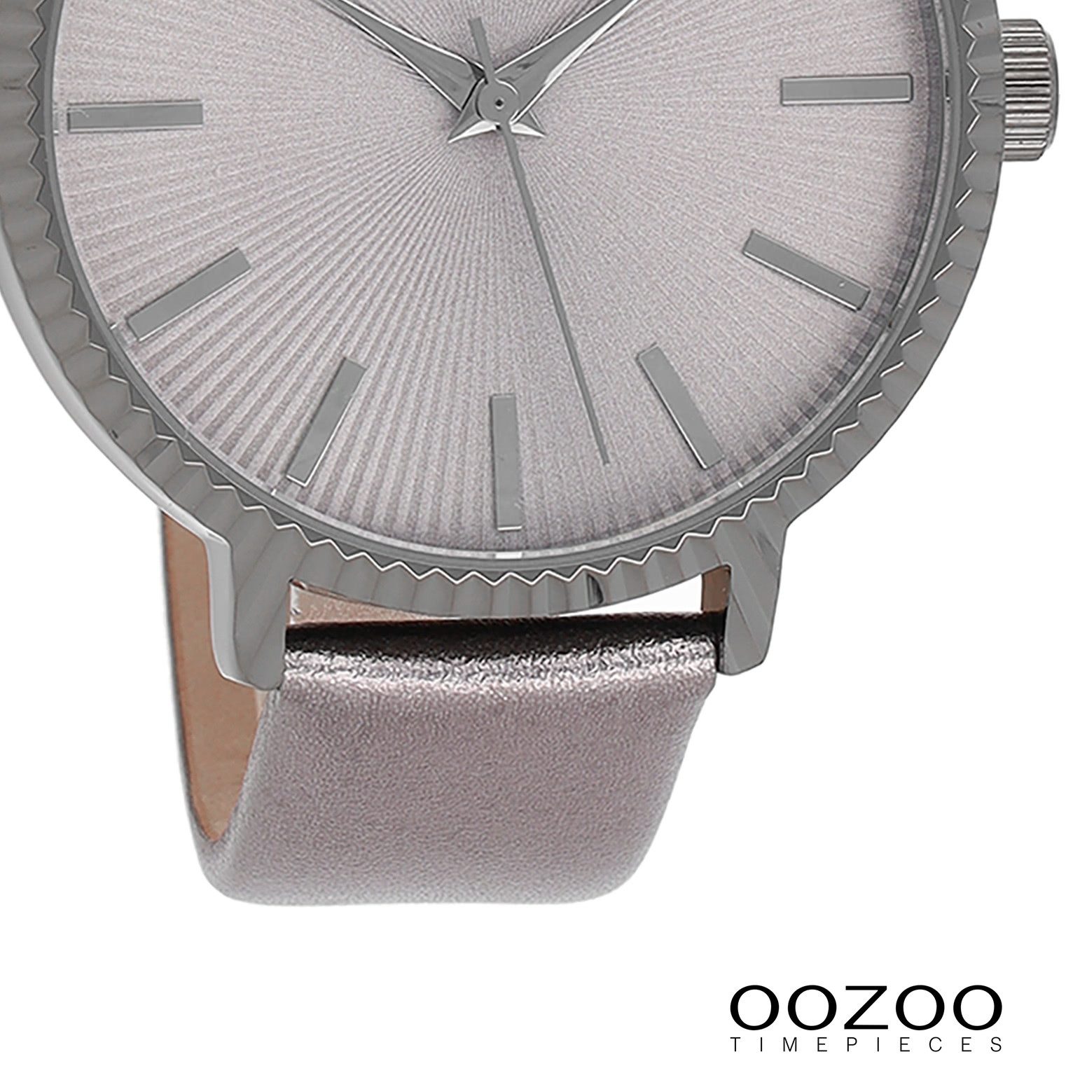 OOZOO Quarzuhr Oozoo Damen Armbanduhr Timepieces Analog, (Analoguhr), Damenuhr rund, groß (ca. 44mm) Lederarmband, Casual-Style