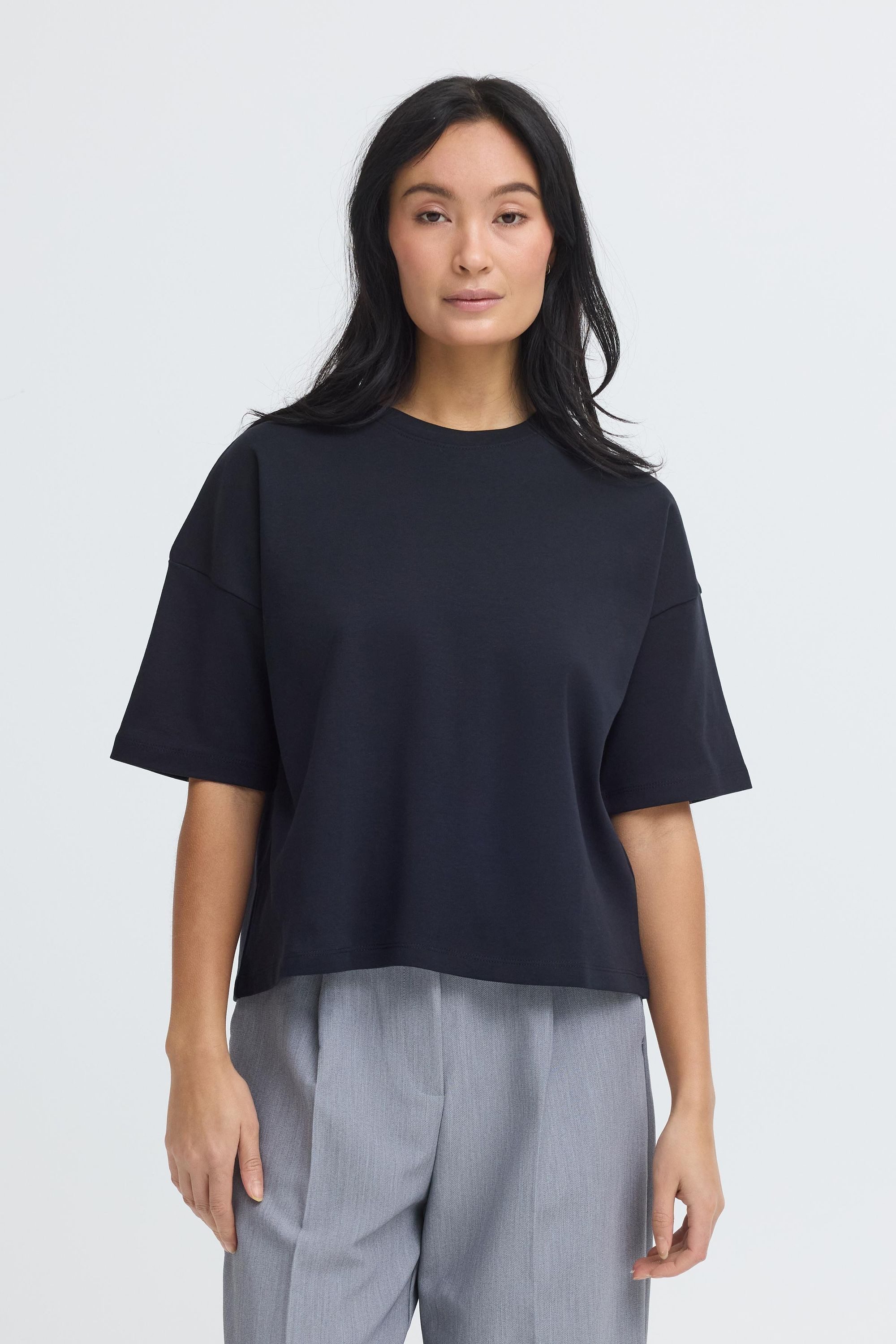 OXMO Rundhalsshirt OXNSandy Cropped Boxy T-Shirt