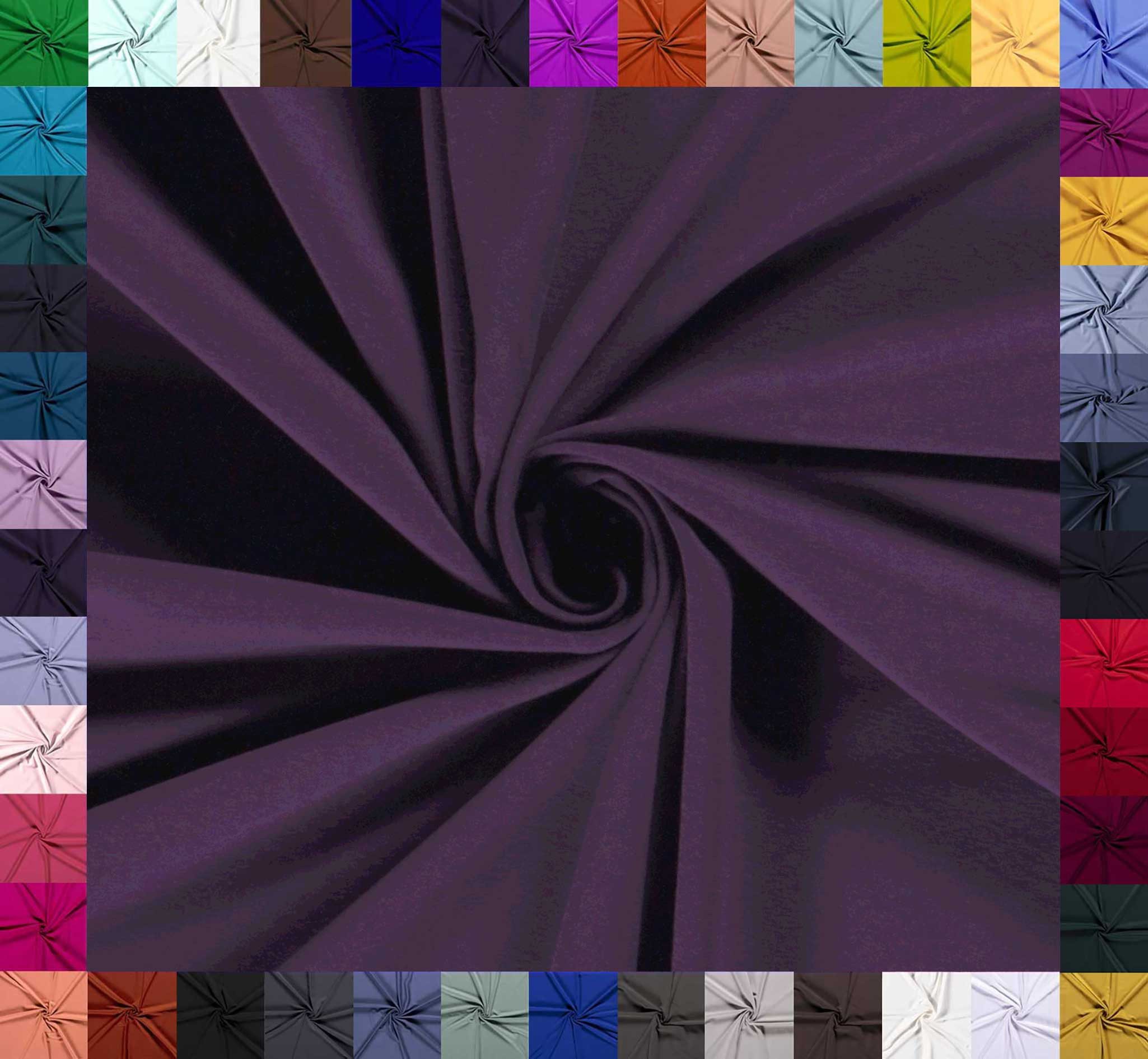 maDDma Stoff 0,5m Baumwolljersey Baumwollstoff elastisch Meterware Jerseystoff, aubergine