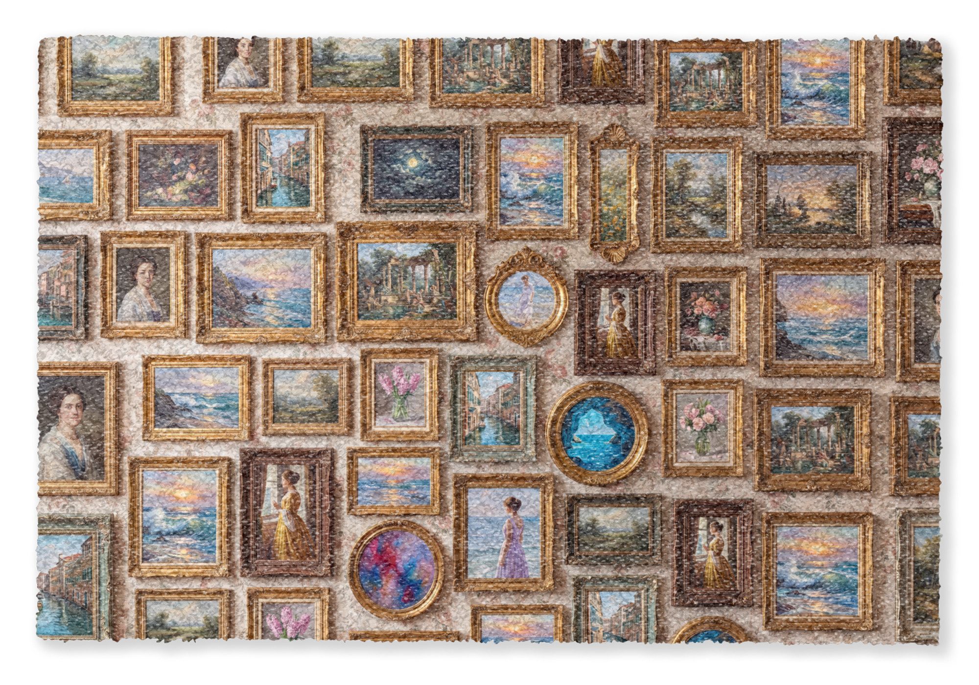 MuchoWow Fußmatte Inneneinrichtung – Kunst – Sammlung – Klassik – Gold, Rechteckig, innen Schmutzfangmatte, Tür, Schmutzfänger Flur, Teppich 60x40 cm