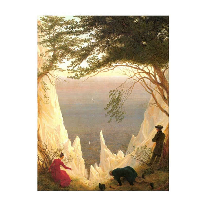 Bilderdepot24 Leinwandbild Alte Meister - Caspar David Friedrich - Kreidefelsen auf Rügen, Landschaften