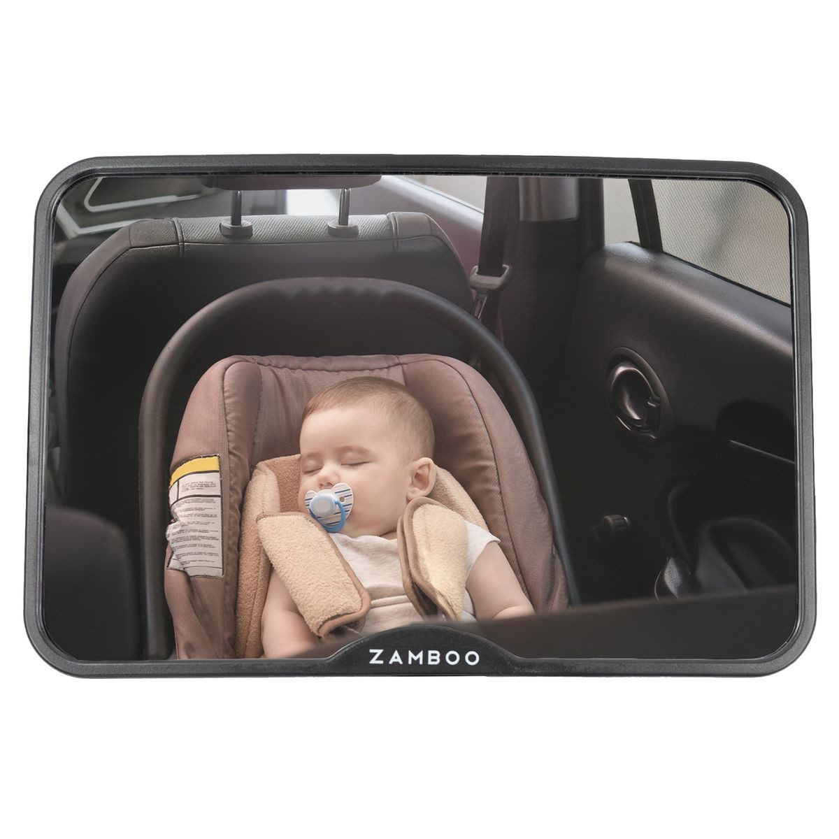 Zamboo Autokindersitz Schwarz, Auto Baby Rücksitzspiegel für Babyschale & Kindersitz mit Weitwinkel