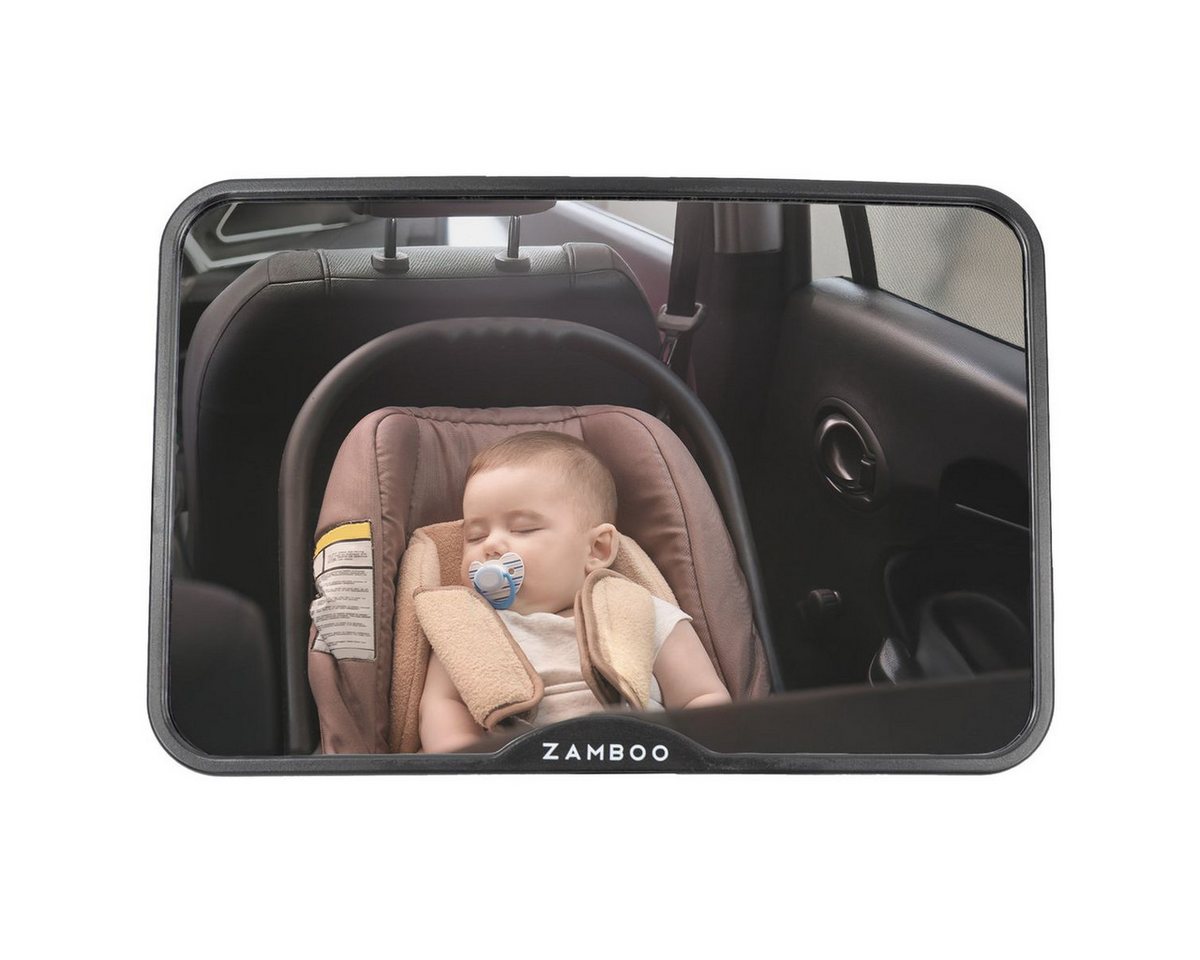 Zamboo Autokindersitz Schwarz, Auto Baby Rücksitzspiegel für Babyschale & Kindersitz mit Weitwinkel