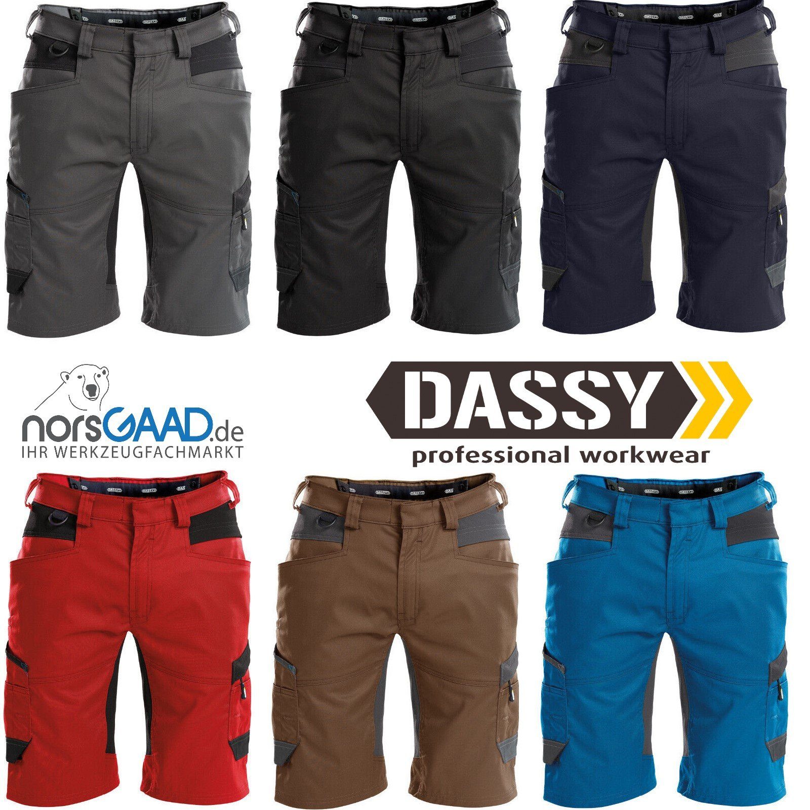 Dassy Arbeitsshorts Arbeitsshorts mit Stretch Axis (1-tlg)