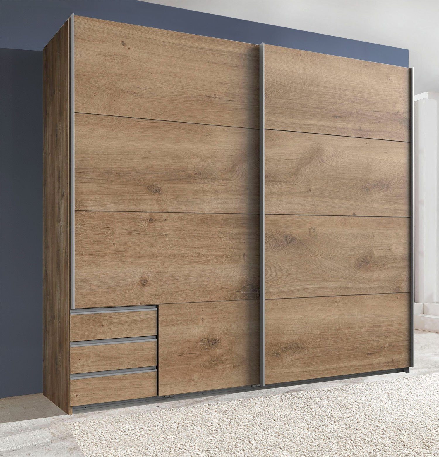 Wimex Kleiderschrank Seattle (Seattle, 1-St., Schwebetürenschrank) 225cm  plankeneiche Holz-Optik