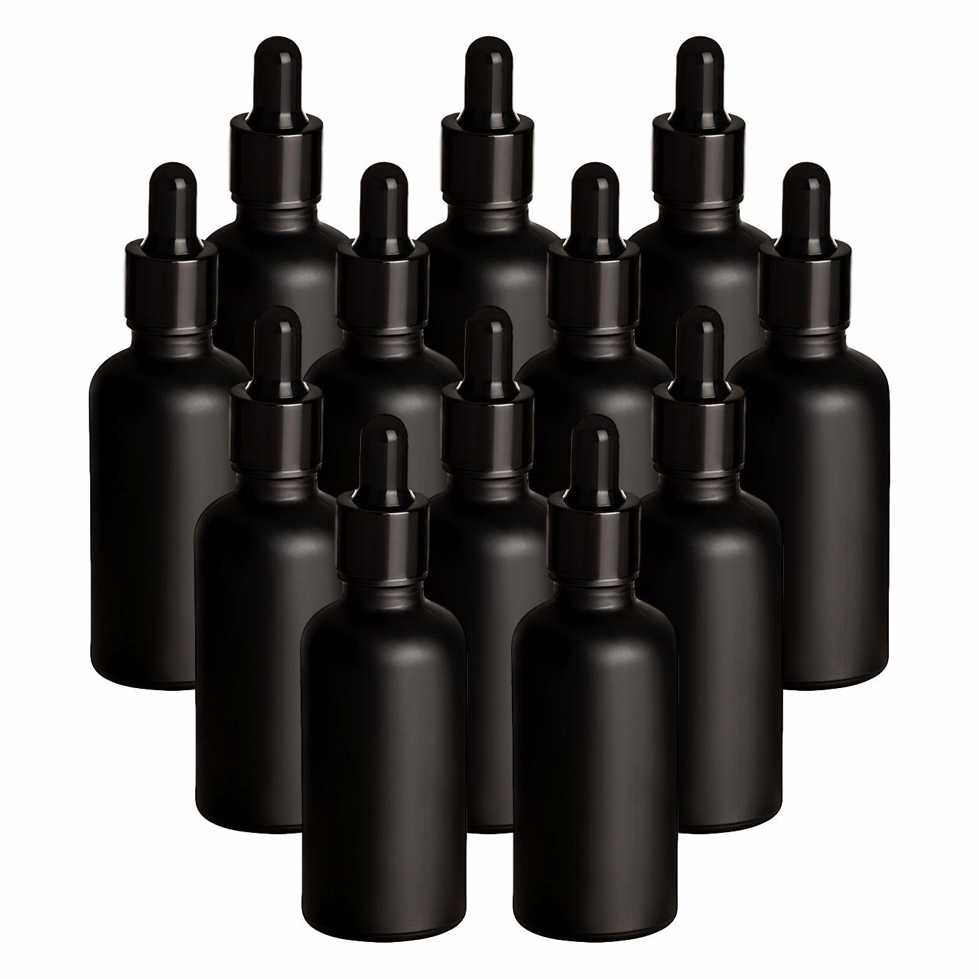 gouveo Pipettenflasche Tropfflaschen aus Farbglas mit Glaspipette - Leere Apothekerflasche (12 St)