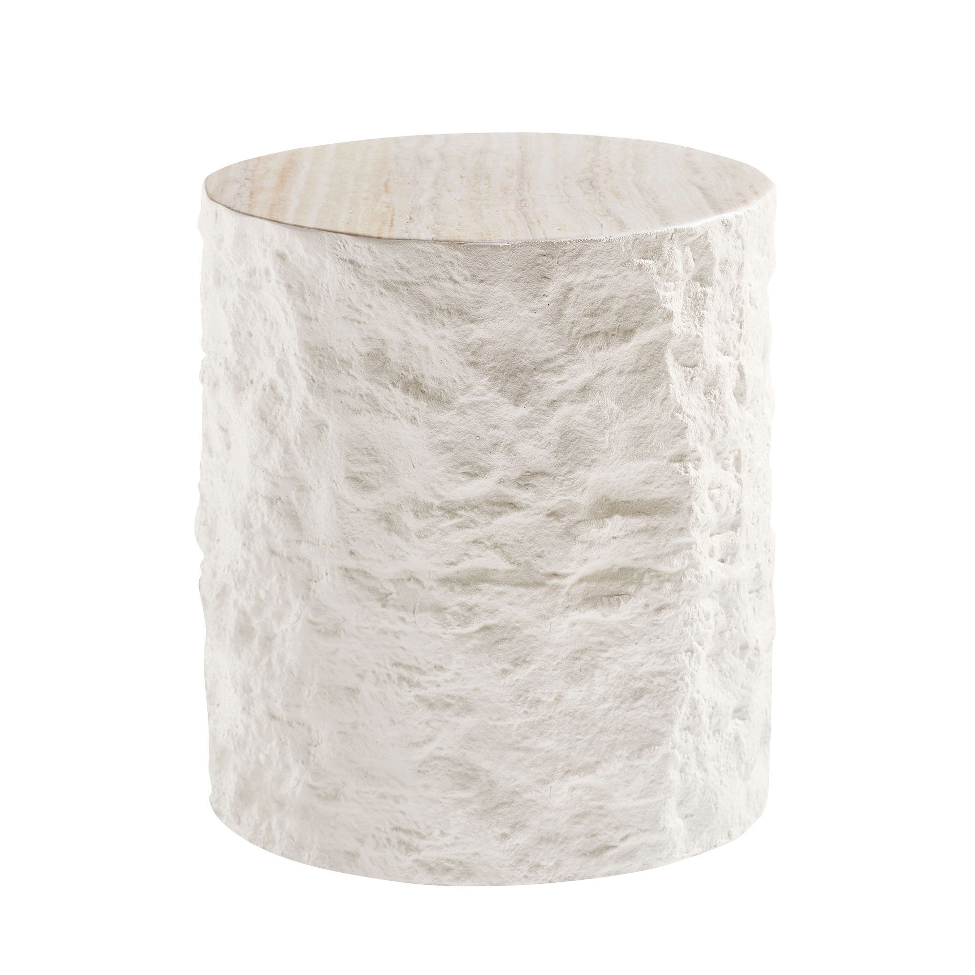 WILLIAMSPACE Couchtisch Column Runder Beistelltisch Fiberglas, Naturstein-Optik (1 St), Maße ca.:φ40*45cm
