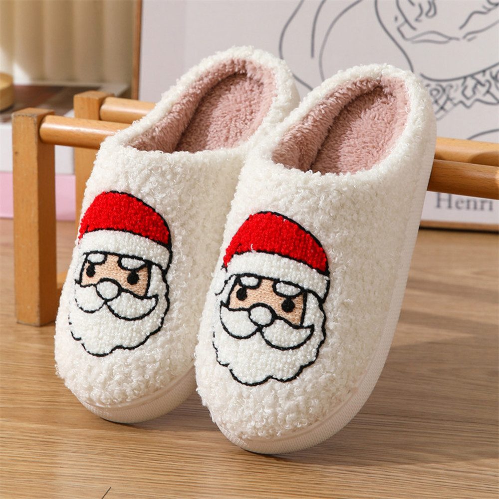 Coonoor Damen Herren Weihnachten Hausschuhe Bequeme Warme Pantoffeln Plüsch Hausschuhe Weicher Plüsch Trendiger Slipper drinnen und draußen