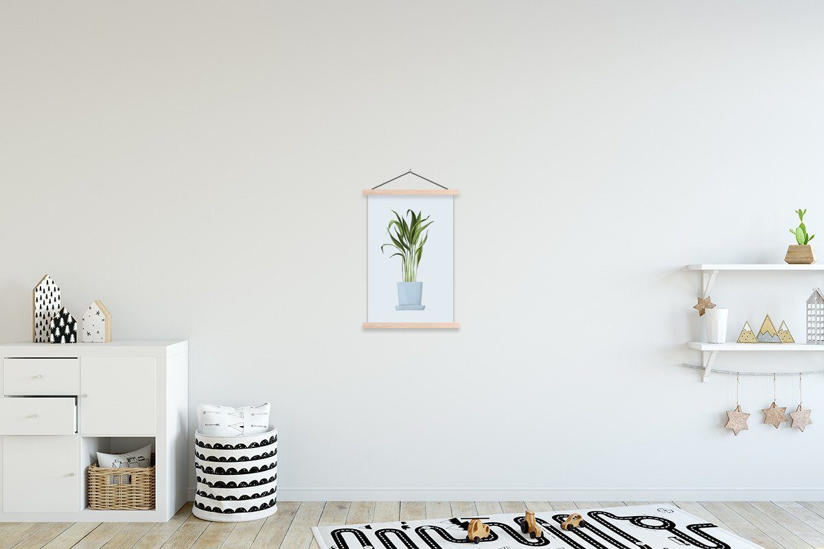 Pastell, Pflanzgefäß Zimmerpflanzen (1 - Textilposter Posterleiste, Bilderleiste, MuchoWow St), Wohnzimmer, Poster Magnetisch - für