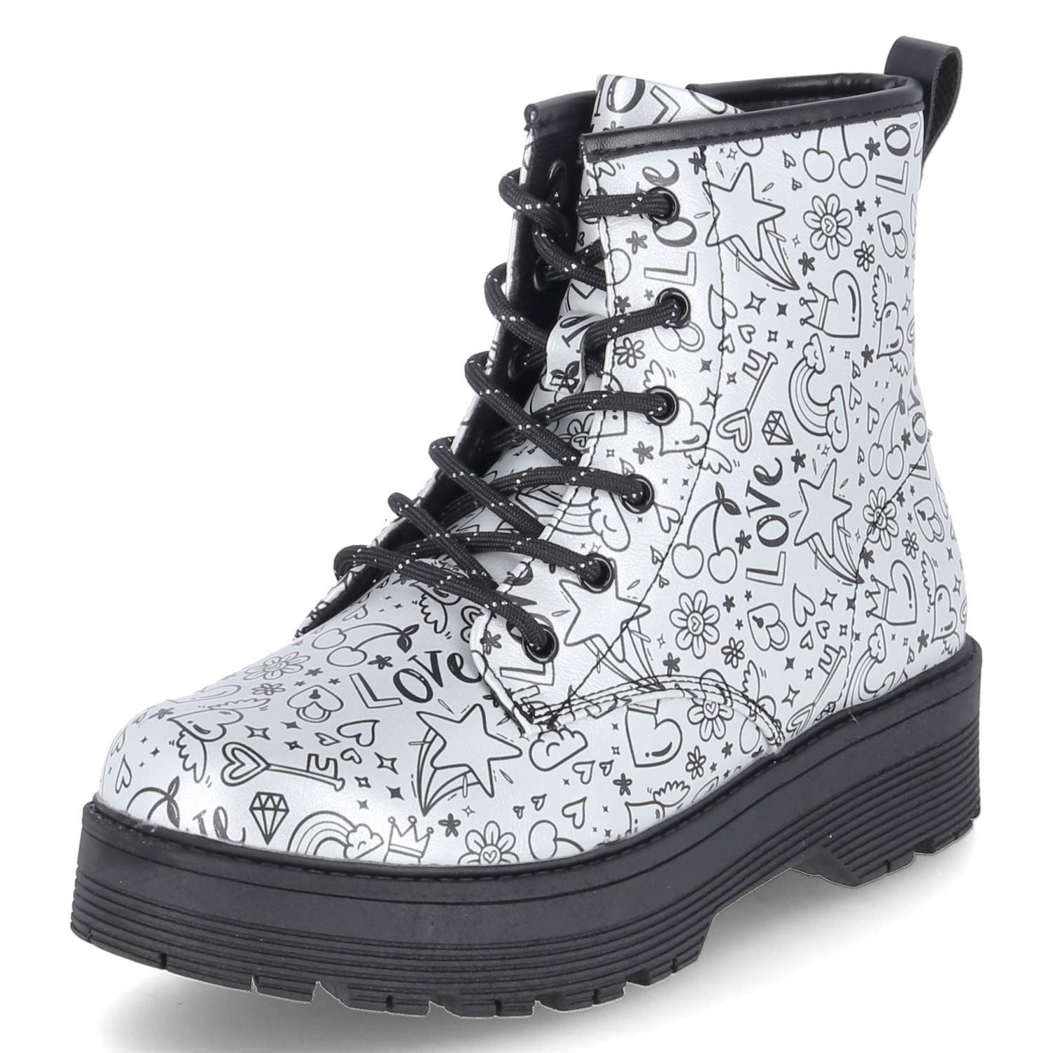 Skechers Skechers Schnürboots 303408L SLBK Mädchen Synthetik silver Winterstiefel – Bild 2 von 5