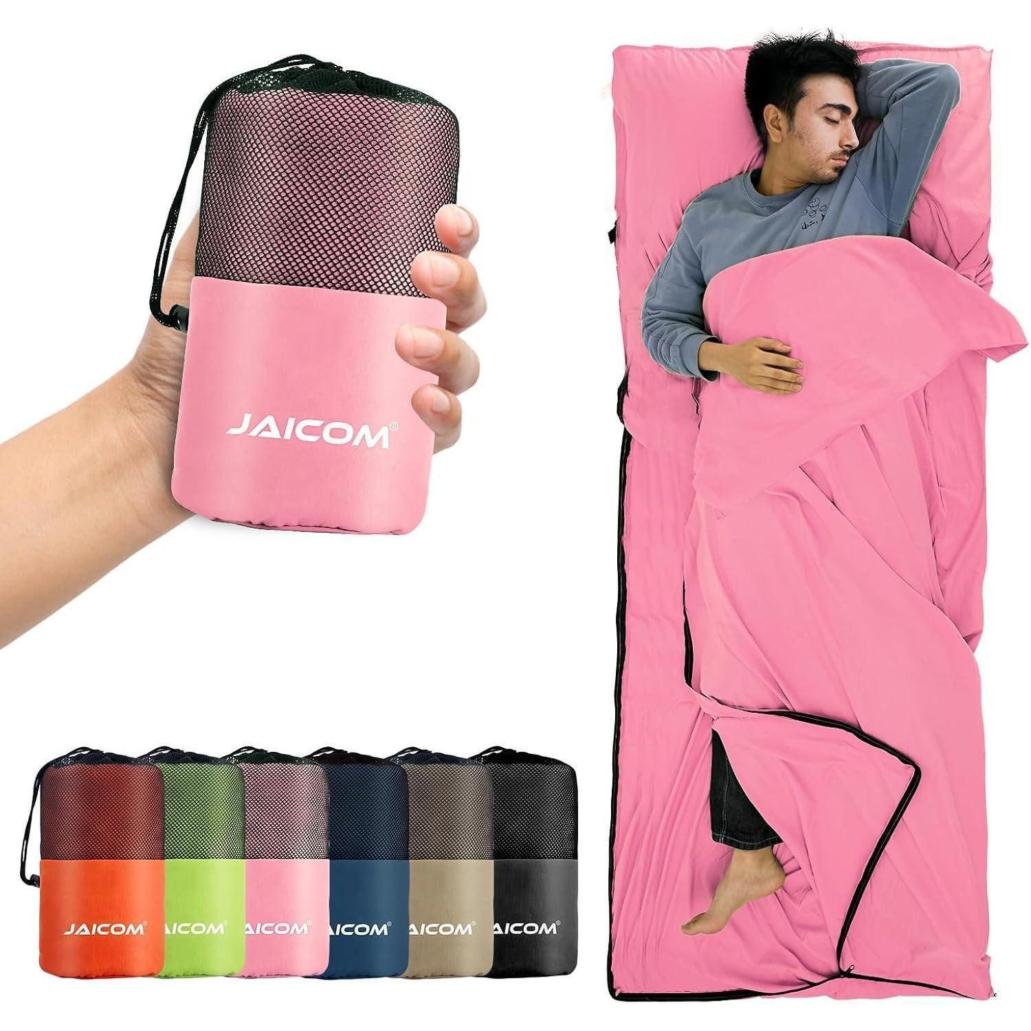LuxusKollektion Schlafsackinlett Hüttenschlafsack Ultraleichter Seideschlafsack für Reise 2in1