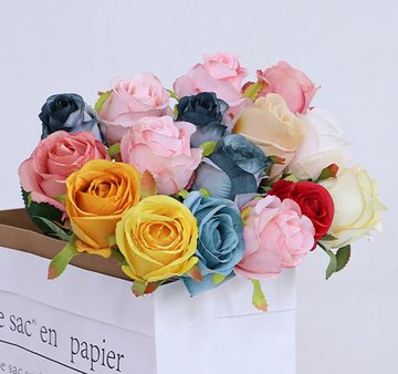 Kunstblumenstrauß Künstliche Rose 10Stück, realistisch und nicht verblassend, ANLÜDE
