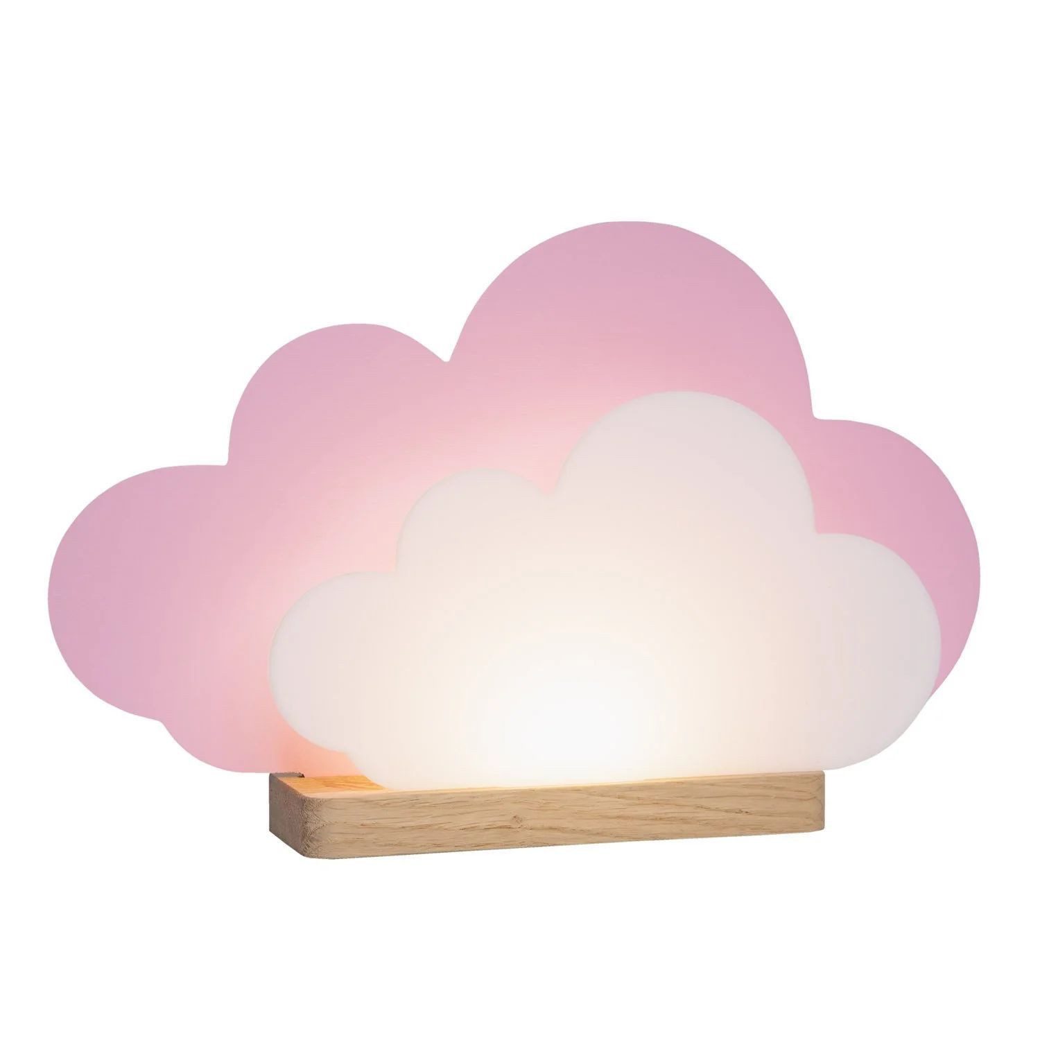 Licht-Erlebnisse Tischleuchte YLVA, LED, Warmweiß, LED dimmbar 20 cm Natur Rosa Weiß 3000 K Wolkenlampe Kinderzimmer