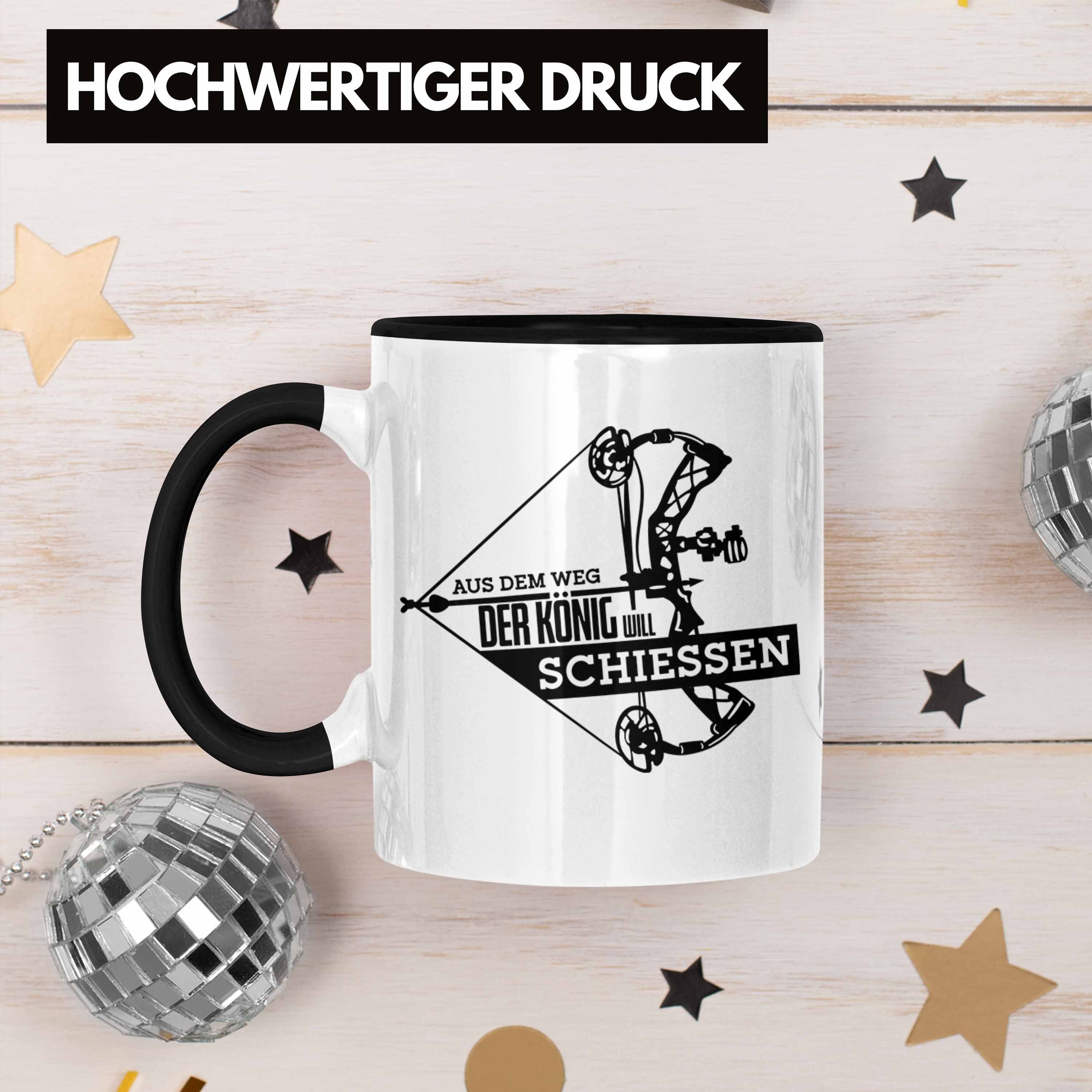 für Tasse Geschenk Bogenschießen Spruch Schwarz Pfeil Bogenschütze - und B mit Trendation Tasse