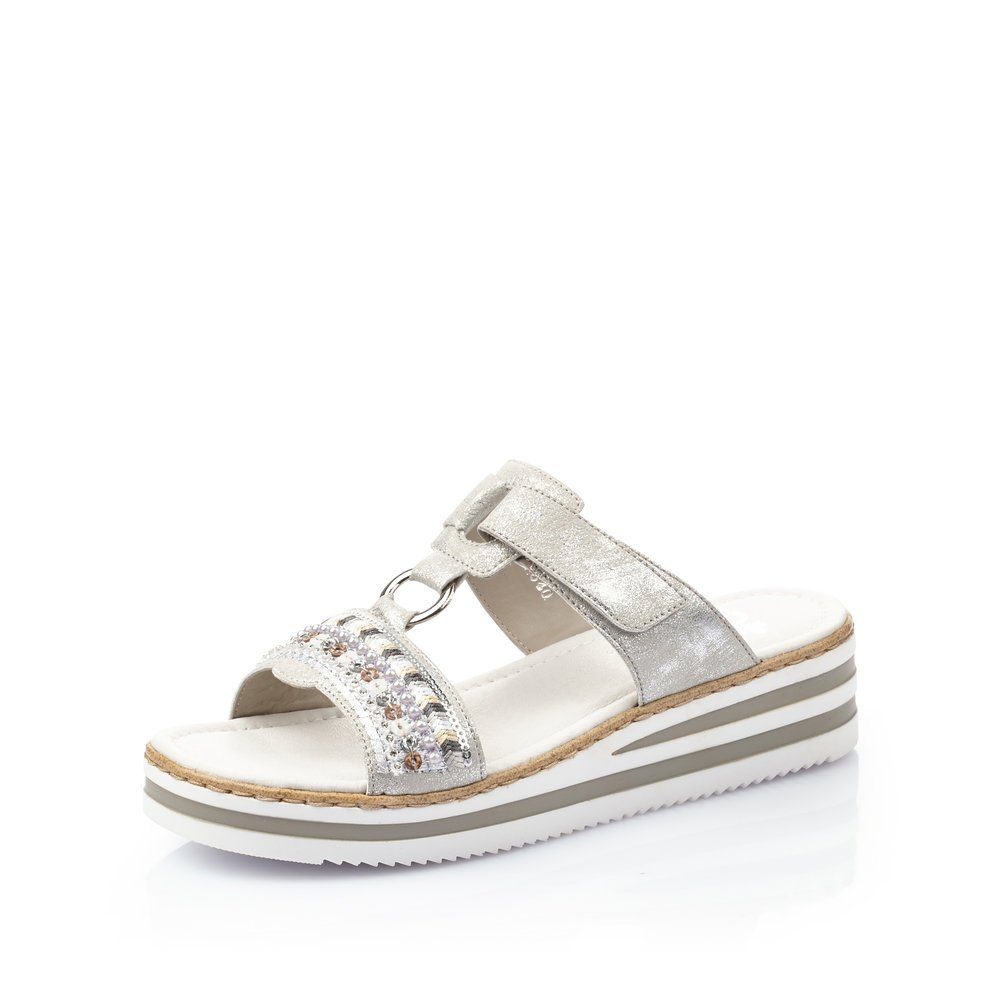 Rieker Rieker Damen Pantolette V02M6-40 fog-silver grau Pantolette