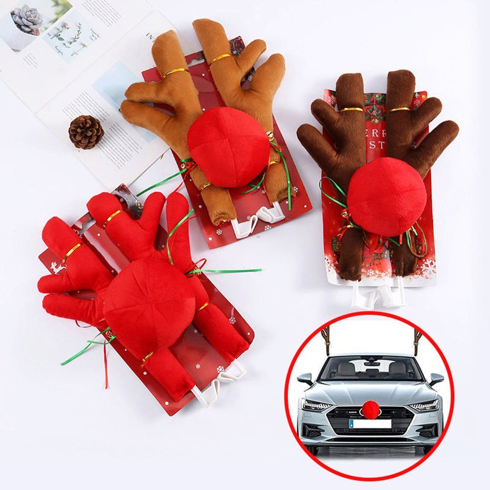 Rentier-Auto-Set, Für Geweih Personalisierte khaki Christbaumschmuck Premium Weihnachten, Blusmart