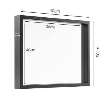 PrimeDecor Bilderrahmen DECORO Schweberahmen "EMILIA", Tiefer Bilderrahmen, 3D-Bilderrahmen, Schweberahmen, 40 x 50 cm