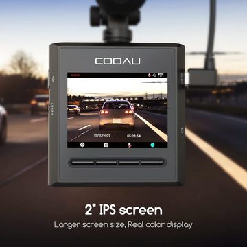 COOAU Mini Dashcam Vorne mit 2-Zoll-IPS-Bildschirm für Autos FHD 1920x1080P Dashcam (G-Sensor, Schleifenaufzeichnung, Parkmonitor,Eingebautes WLAN)