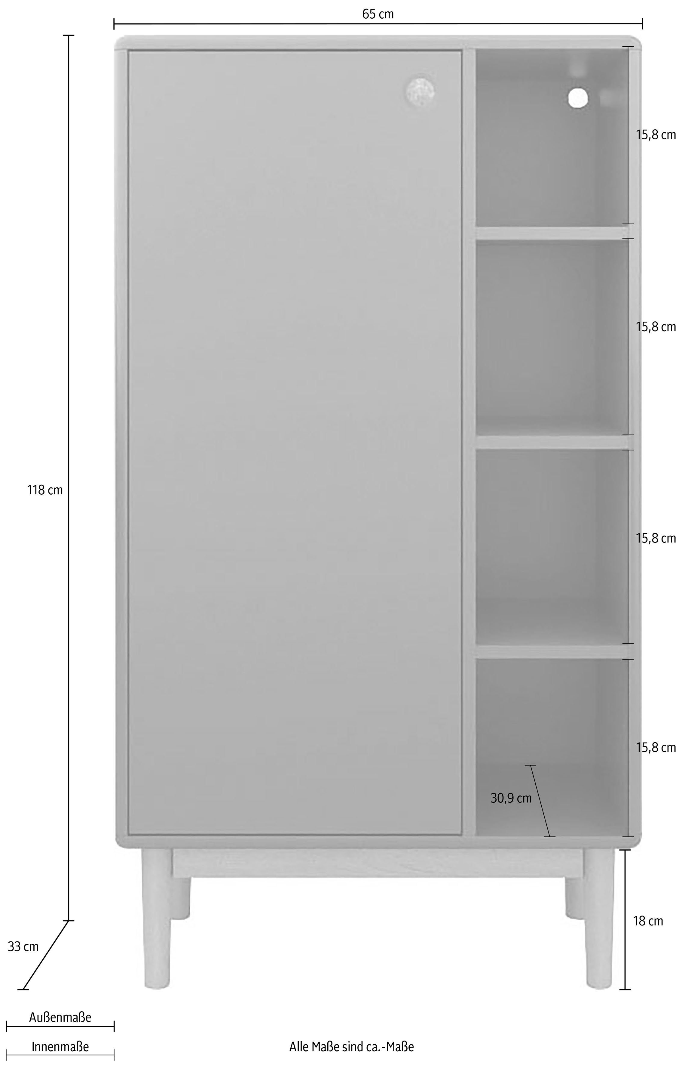 TOM TAILOR HOME Midischrank COLOR geölt, in forest Füßen 65 mit Tür, BATH mit Breite 1 Eiche cm