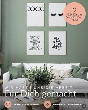 Heimlich Poster Set als Wohnzimmer Deko, Bilder DINA3 & DINA4, Coco, Sprüche &Texte