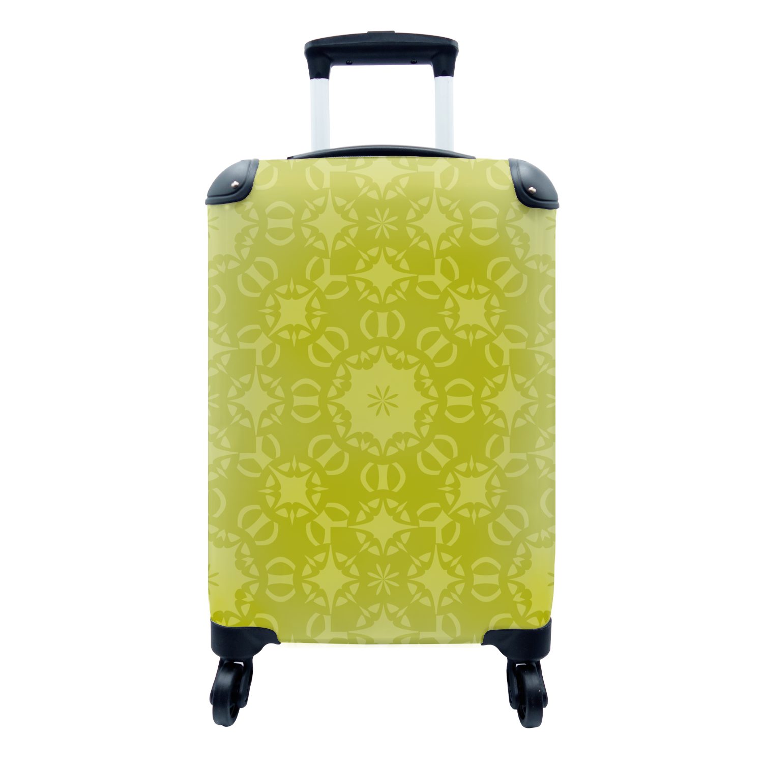 MuchoWow Handgepäckkoffer Reisetasche rollen, - Trolley, Handgepäck 4 Muster, für Ferien, mit Grün - Kompass Rollen, Reisekoffer