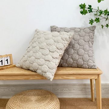 Kissenbezug Bunter Bunter gesteppter kreisförmiger Kissenbezug aus, AUKUU, Baumwolle und Leinen einfarbig einfaches Sofa Wohnzimmer