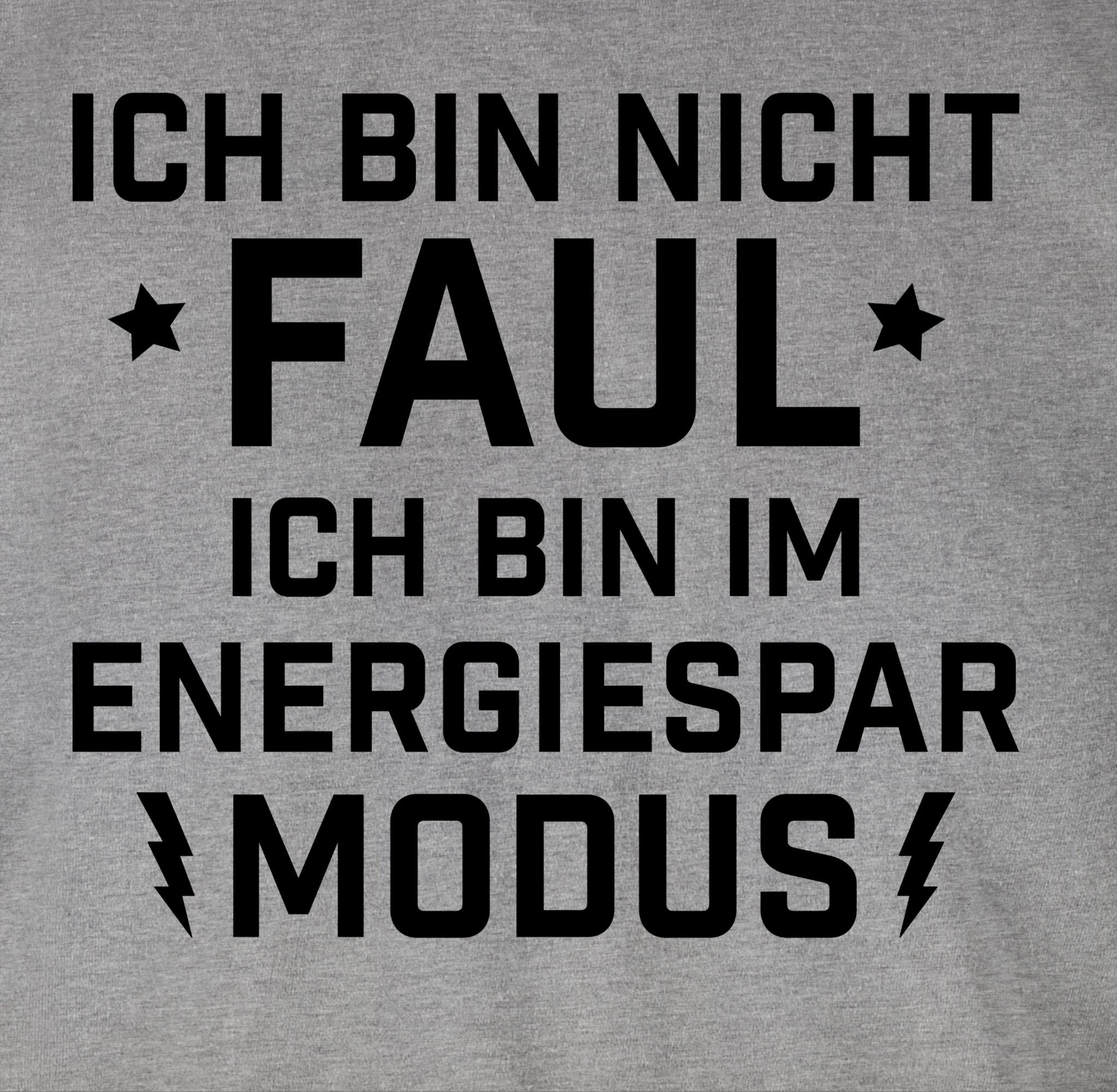 Shirtracer T-Shirt Ich bin Spruch Energiesparmodus mit 02 meliert Grau Sprüche - nicht Faul Statement