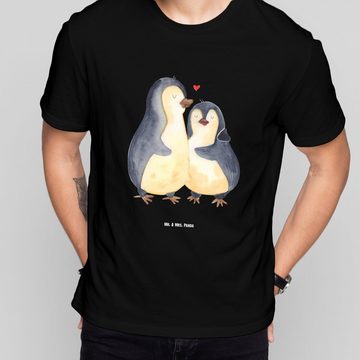 Mr. & Mrs. Panda T-Shirt Pinguin umarmen - Schwarz - Geschenk, Liebesgeschenk, Liebespaar, Par (1-tlg)