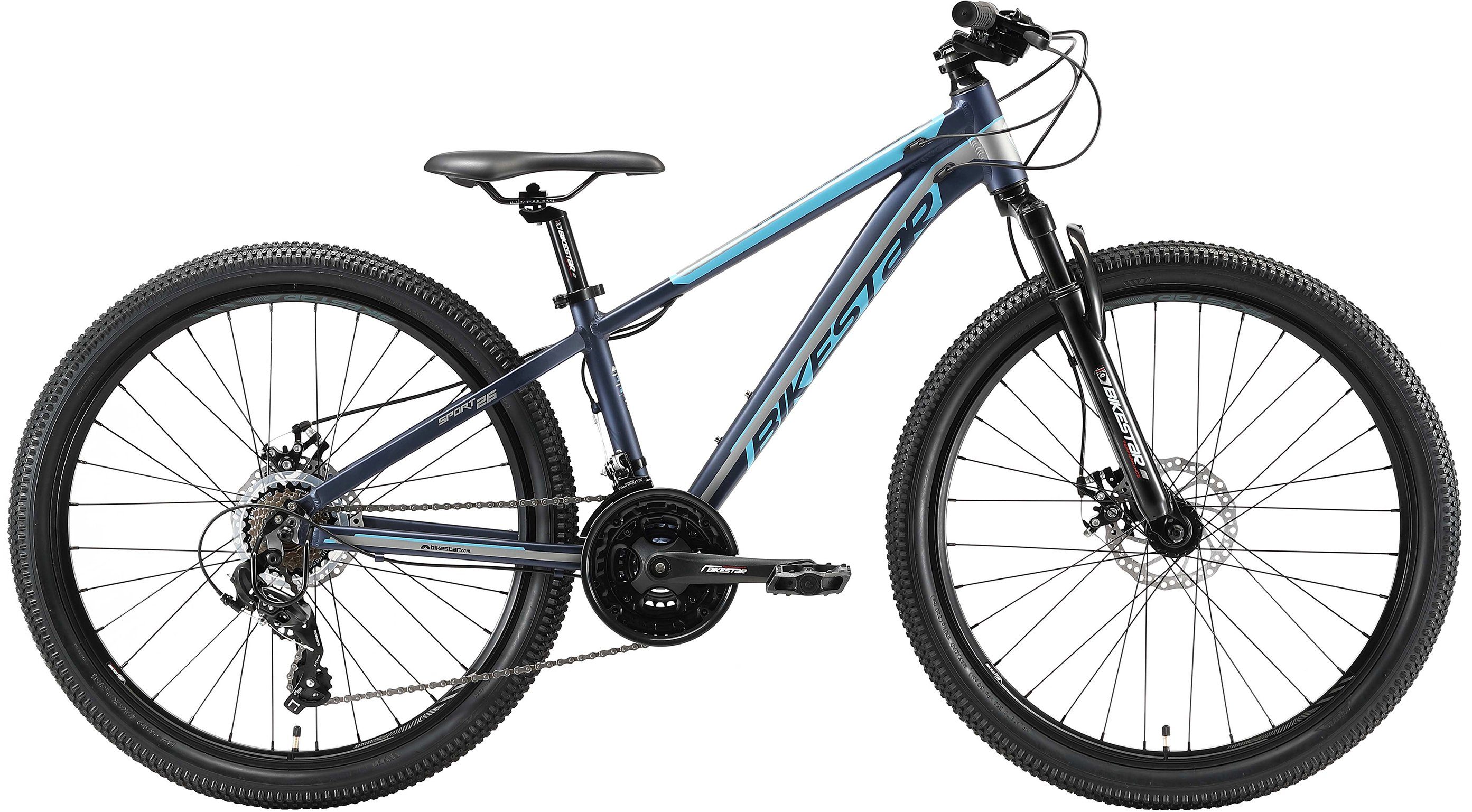 Bikestar Mountainbike, 21 Gang Shimano RD-TY300 Schaltwerk, Kettenschaltung, für Damen und Herren, Kettenschaltung