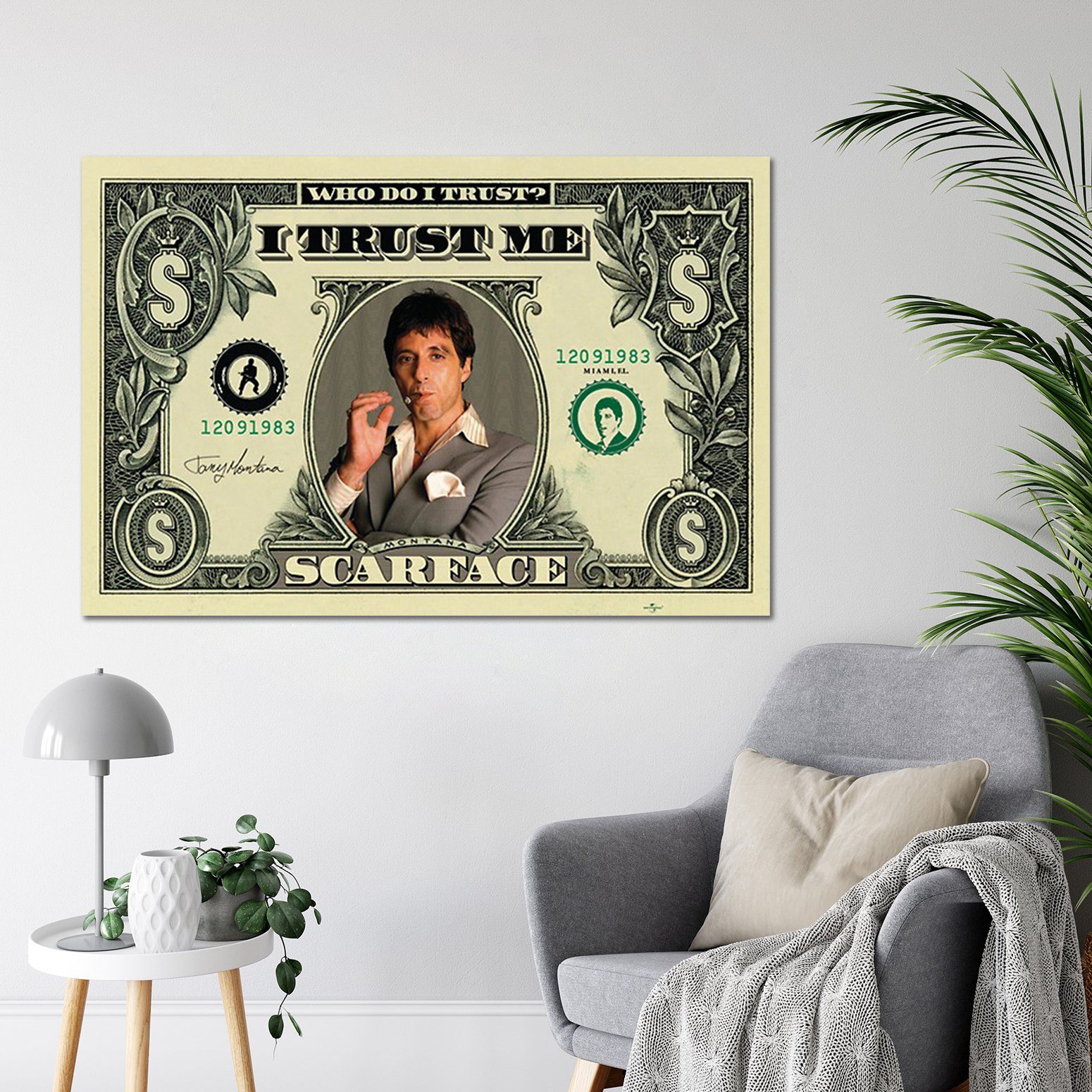 PYRAMID Poster Scarface Dollarschein (Who do I Trust) 91,5 x 61 cm