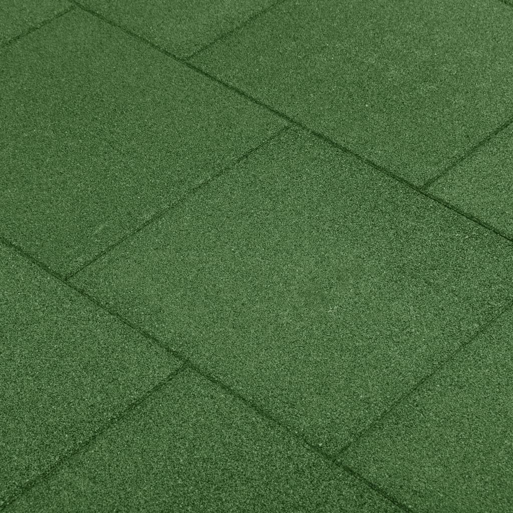 Teppichboden Fallschutzfliesen 6 Stk. Gummi 50 x 50 x 3 cm Grün, vidaXL, Höhe: 3 mm
