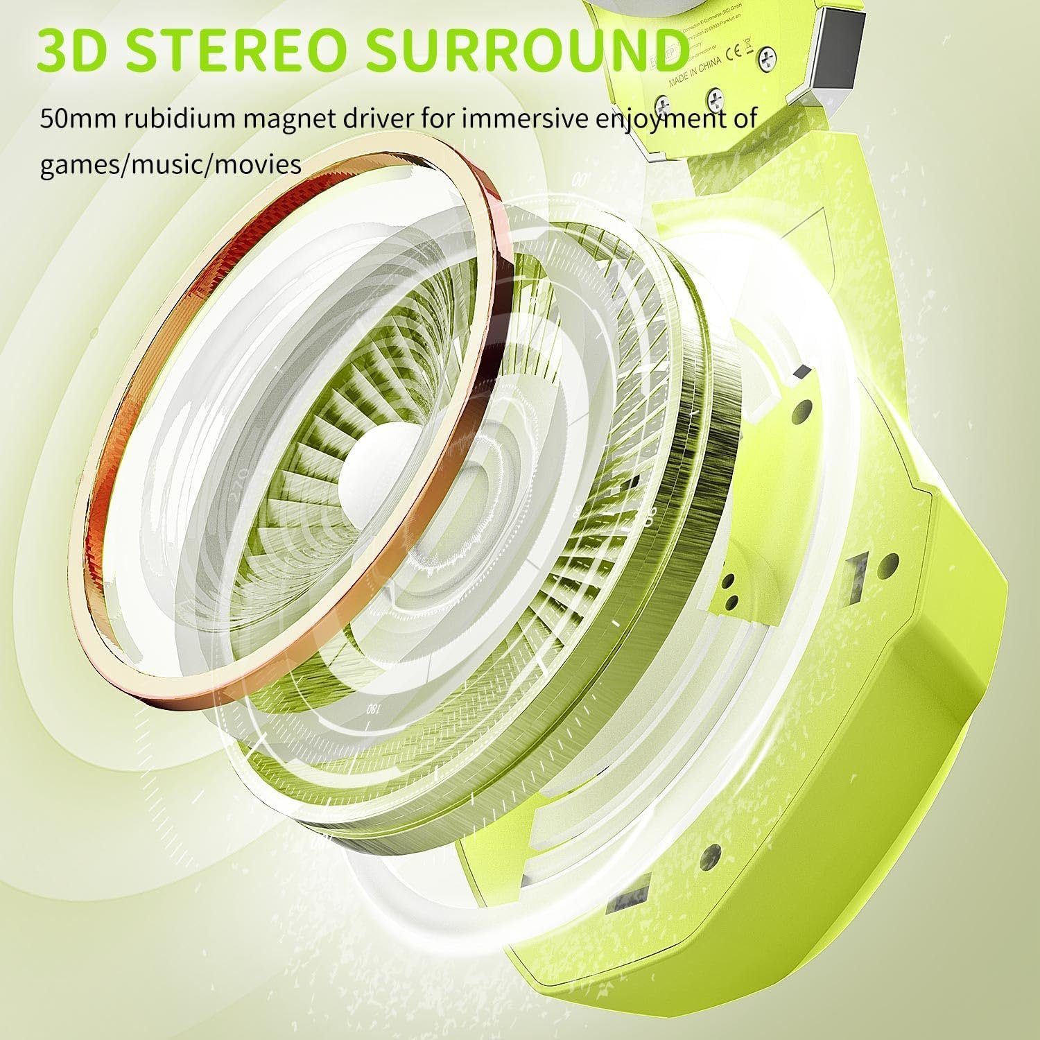 Gaming-Headset professionelles Kabel, ozeino 3D-Surround-Sound-Kopfhörer Mit Geräuschunterdrückung) (Hochleistungsfähiges, PS4-Headset, mit Headset Mikrofon