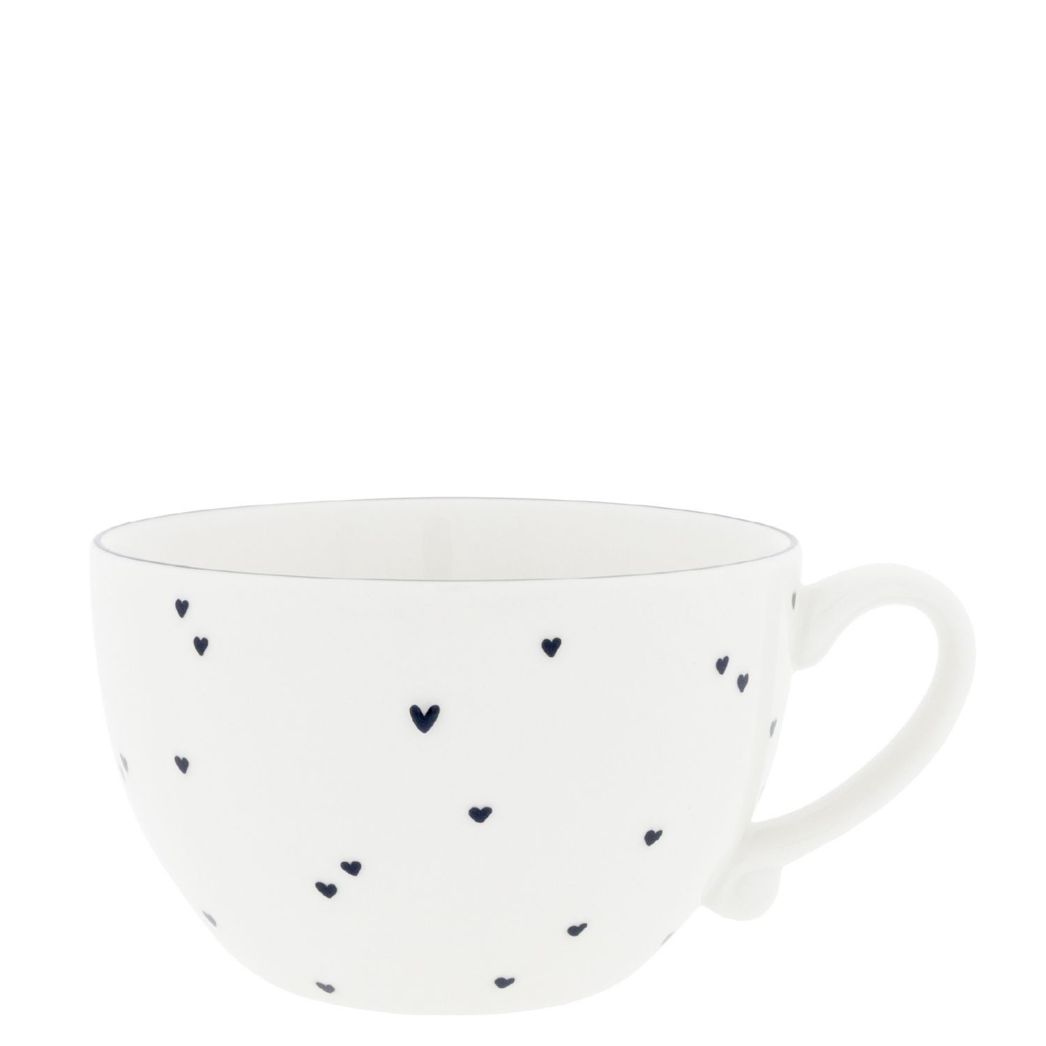 Bastion Collections Suppenteller Schwarzes Herz, Spülmaschinengeeignet, Weiß, Herzen, ⌀ 13cm, Weiß, Herzen, H: 8cm
