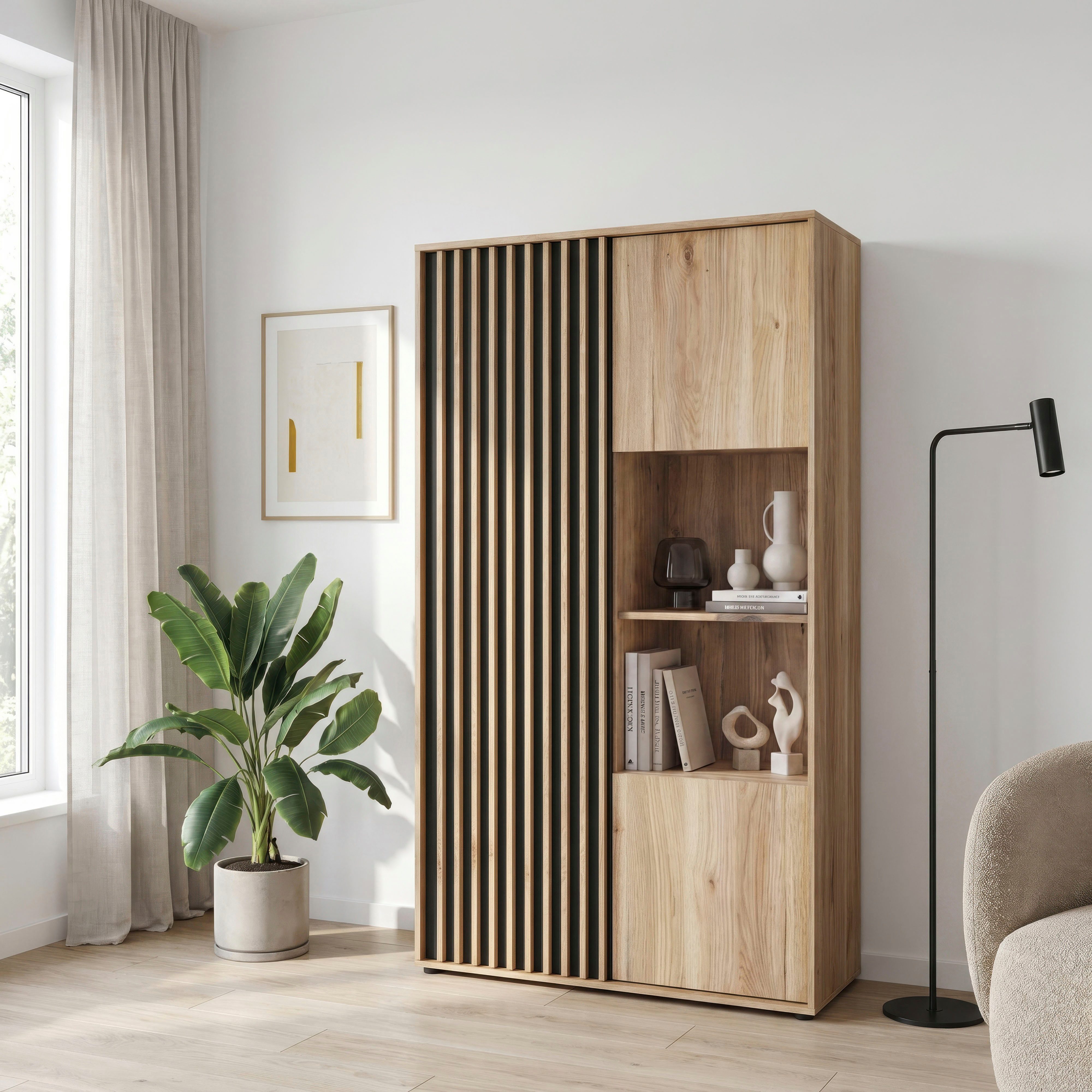 FORTE Highboard Forte Arank Highboard, Glastüre, Beleuchtung optional bestellbar