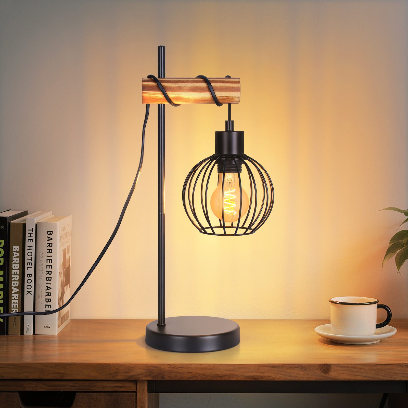 ZMH Tischleuchte Vintage Nachttischlampe E27 aus günstig online kaufen