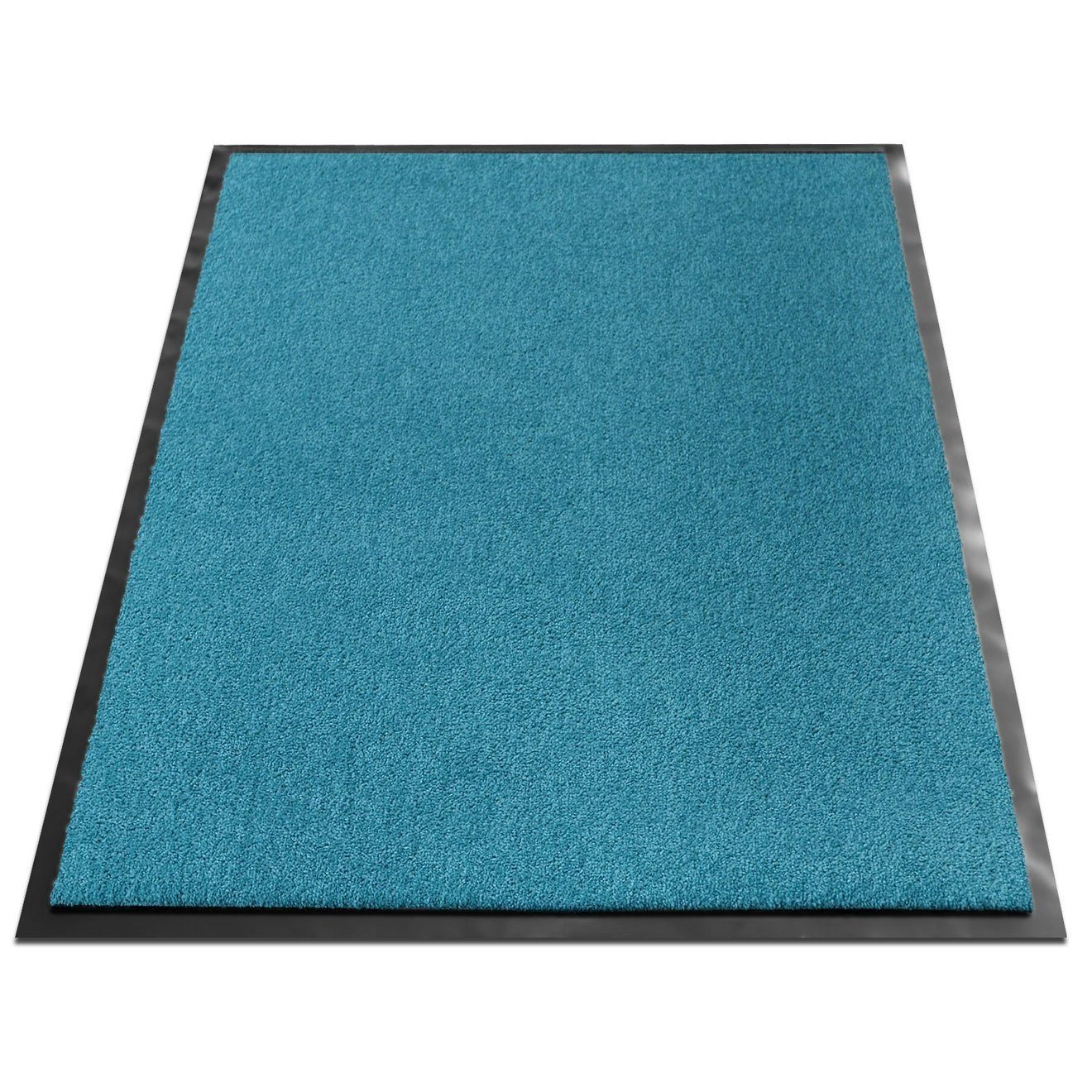 Fußmatte Sauberlaufmatte Dublin, Farben geeignet Fußbodenheizung waschbar, mm, Türkis 7 rechteckig, Höhe: Größen, viele für & Karat