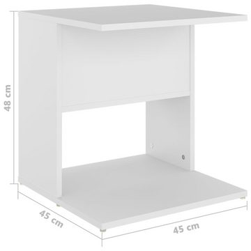 vidaXL Beistelltisch vidaXL Beistelltisch Weiß 45x45x48 cm Holzwerkstoff