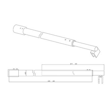 doporro Duschwand-Stabilisationsstange Haltestange für Duschwände Glaswand Stabilisator variabel 70-120cm M1
