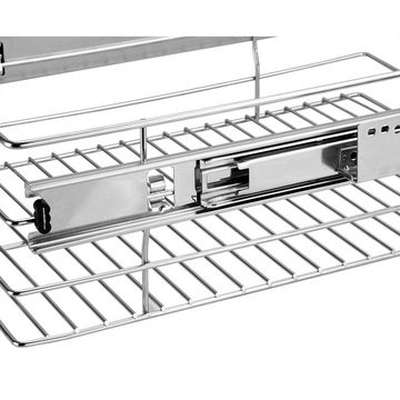 Casaria Schubkasten, 30 cm Verchromt 25kg Belastbar Korbauszug Vollauszug Montagematerial