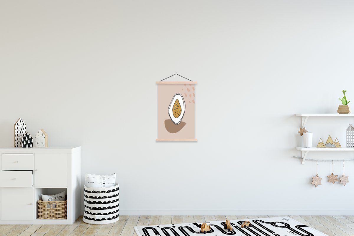Wohnzimmer, (1 - - Feige MuchoWow Magnetisch Sommer für Poster Textilposter Posterleiste, Braun Grau, St), Bilderleiste, -