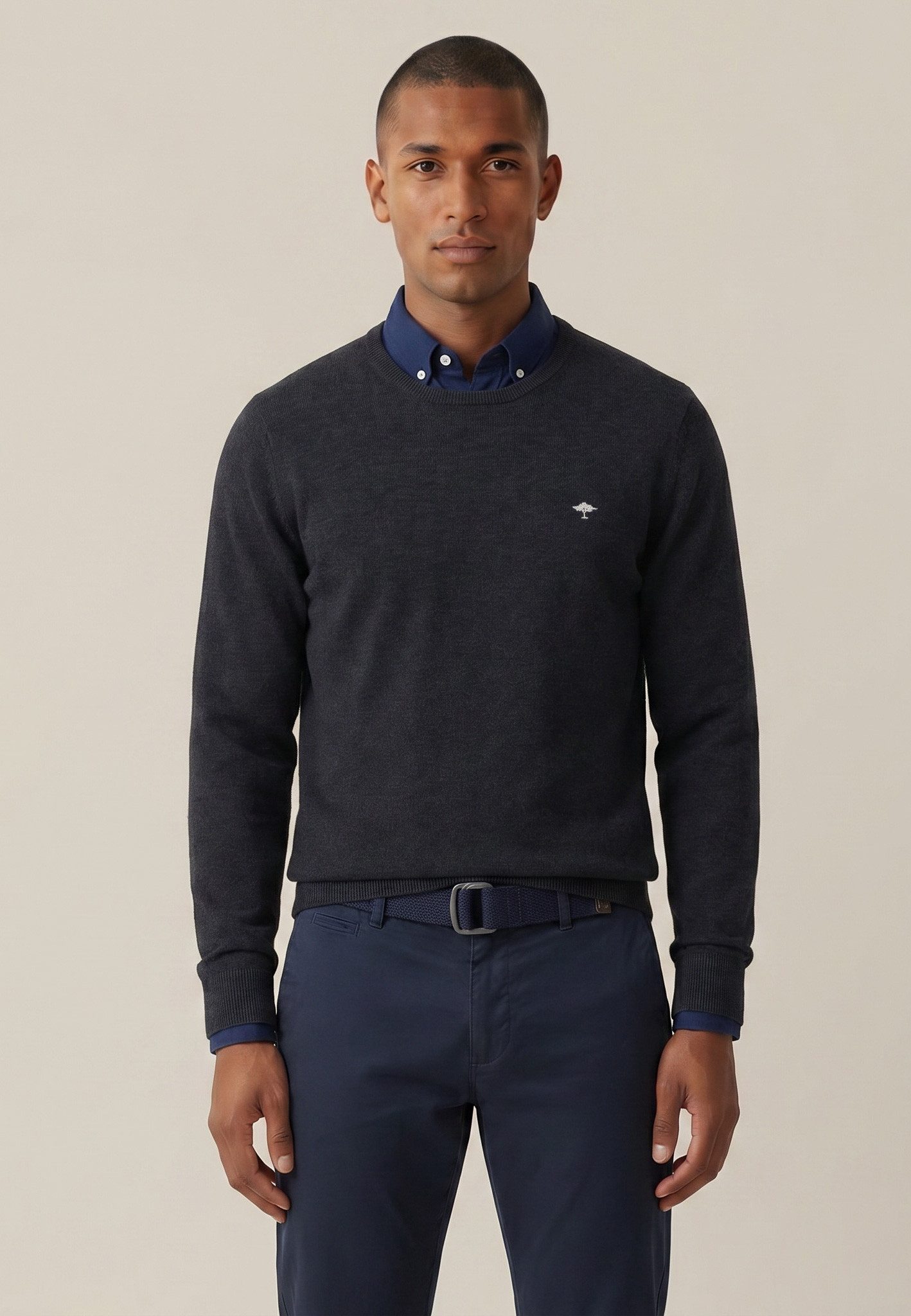 FYNCH-HATTON Strickpullover mit Logostickerei