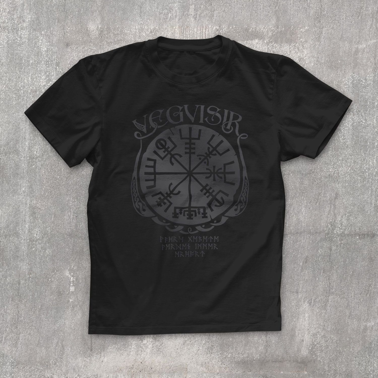 Print-Shirt Herren T-Shirt Vegvisir Runenkompass nordischer Kompass Wikinger