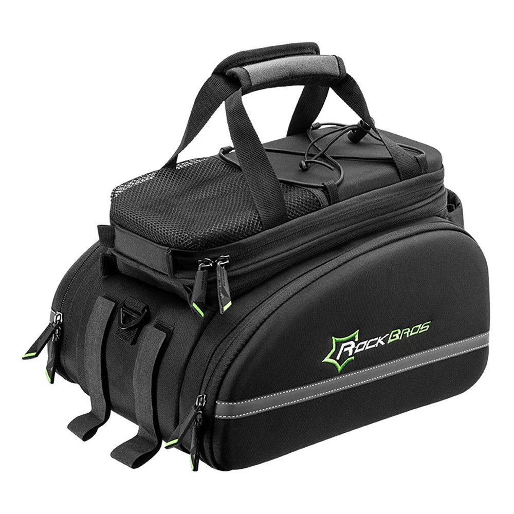 ROCKBROS Fahrradtasche Gepäckträgertasche Radtasche Tourentasche (Spar-Set, 1-tlg., 35 l erweiterbar), erweiterbar 10-35 l, reflektierend, Regenschutzhülle
