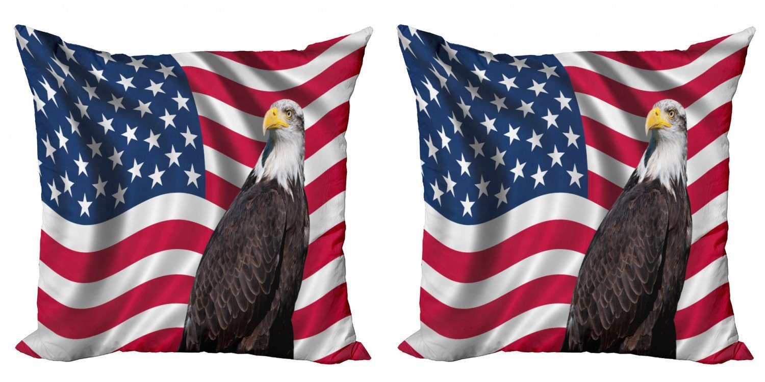 Kissenbezüge Modern Accent Doppelseitiger Digitaldruck, Abakuhaus (2 Stück), Adler Patriotic America