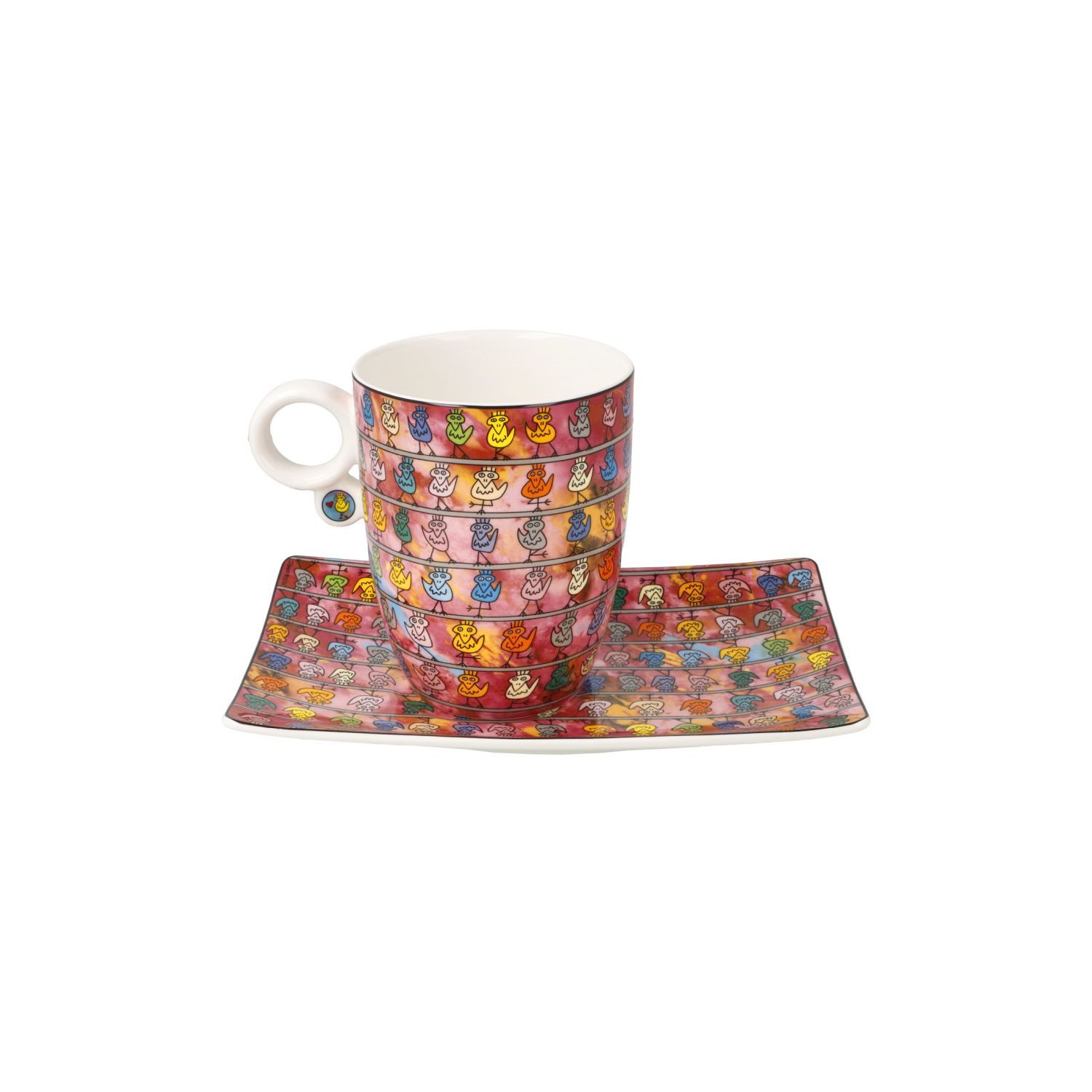 Goebel Tasse James Rizzi, Fine Bone China, in Geschenkbox, Bunt, We are the Birds, H: 11cm